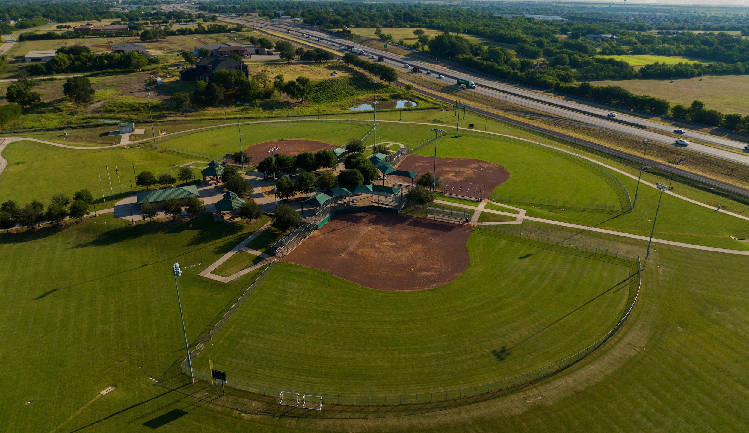 Aerial of Sanger sports park